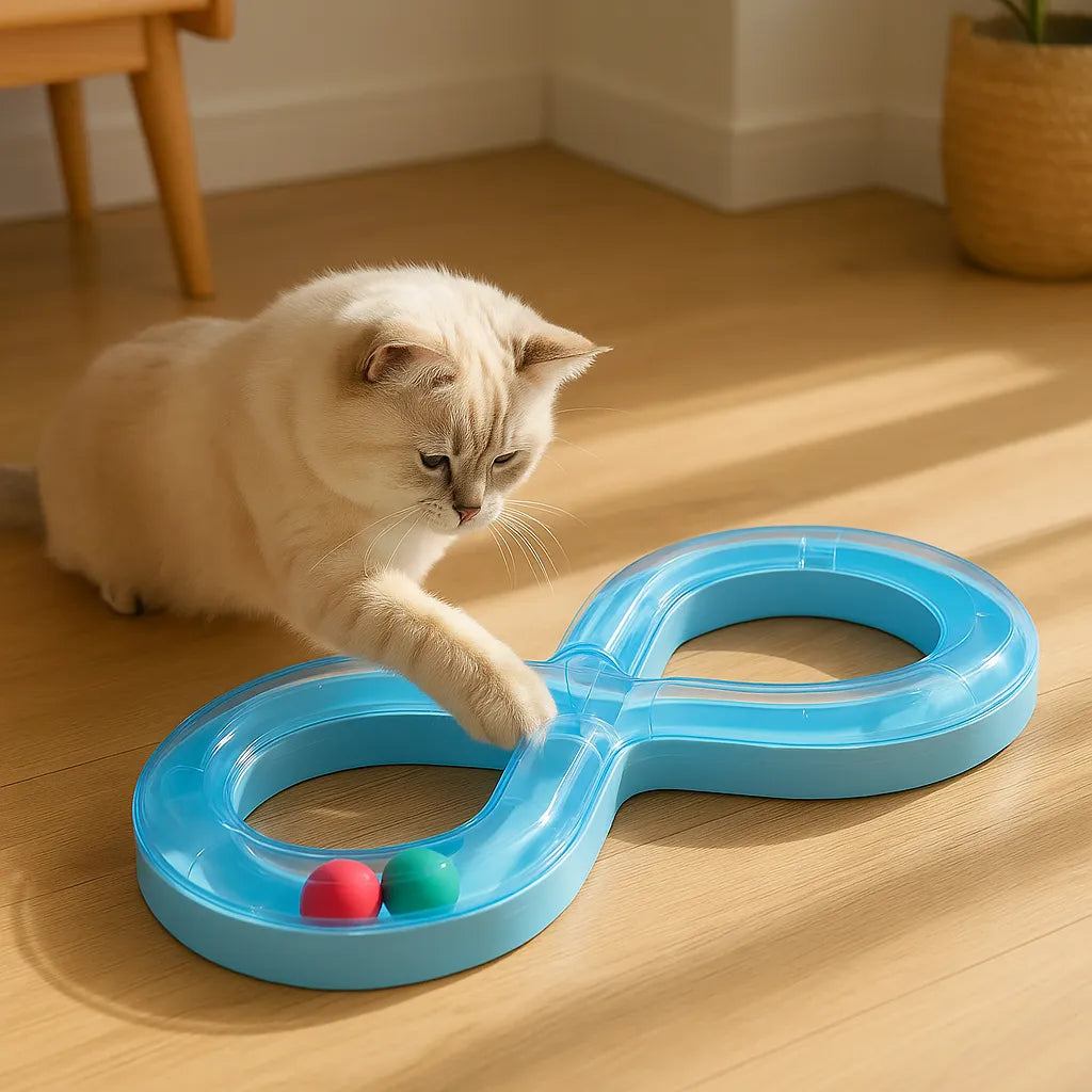 Interaktives Katzenspielzeug mit rollenden Kugeln | Für Wohnungskatzen