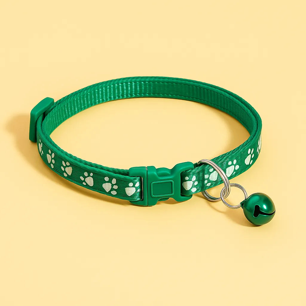 Verstellbares Katzenhalsband mit Glöckchen aus weichem Nylon – stylisch & sicher für Stubentiger