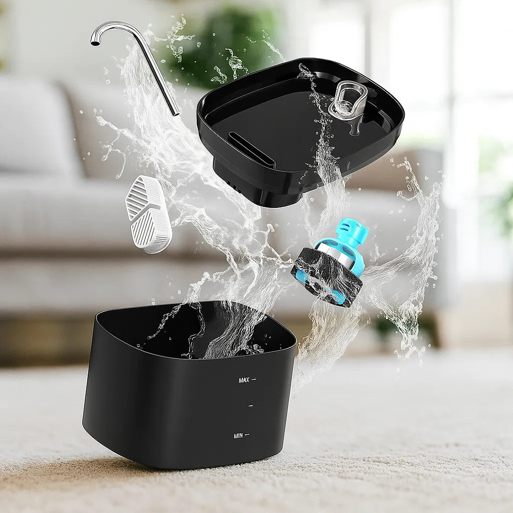 Katzen Trinkbrunnen mit Filter & Pumpe – Leiser Automatischer Wasserbrunnen für Katzen