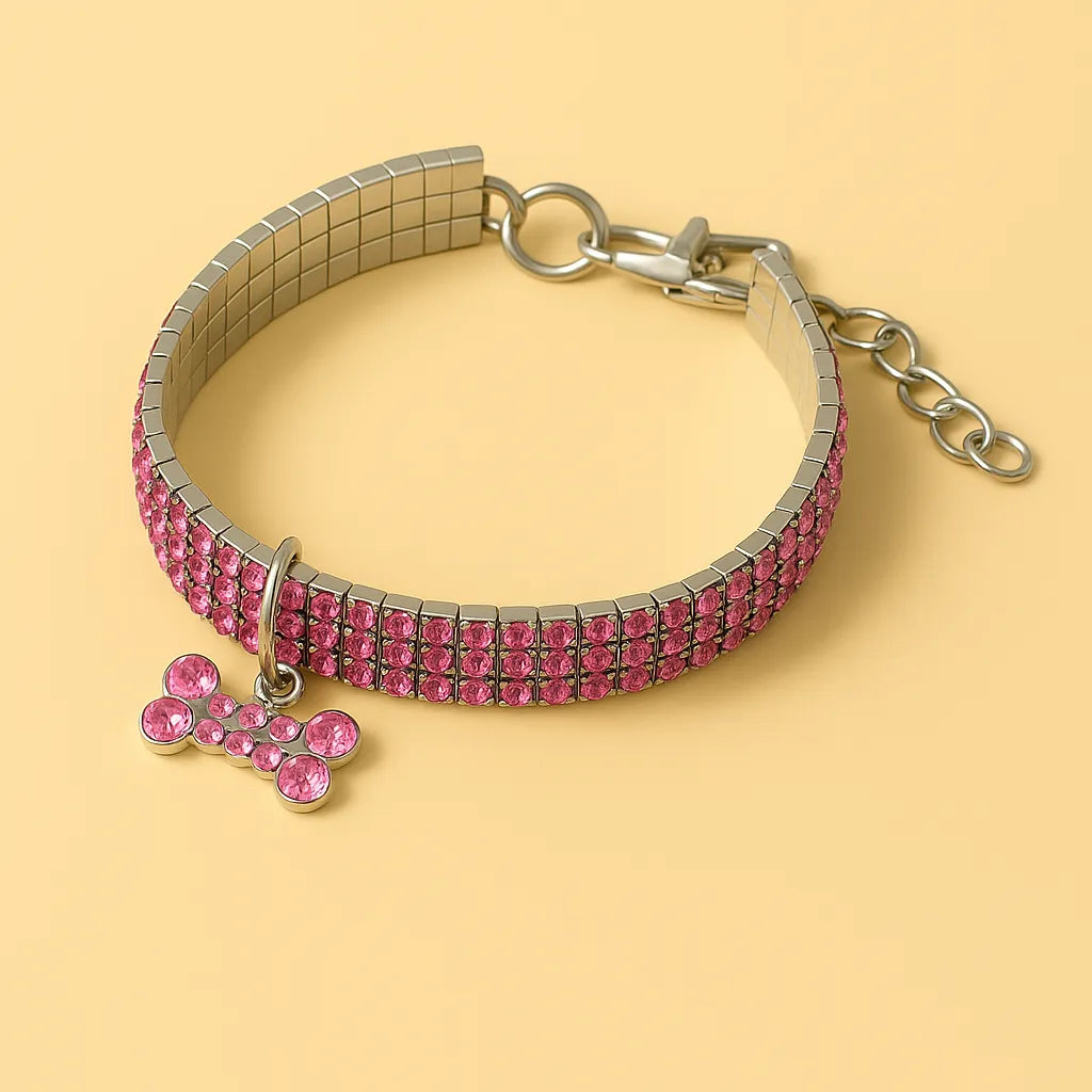 Glitzerndes Hundehalsband mit Anhänger – Elegantes Halsband für kleine & mittelgroße Hunde