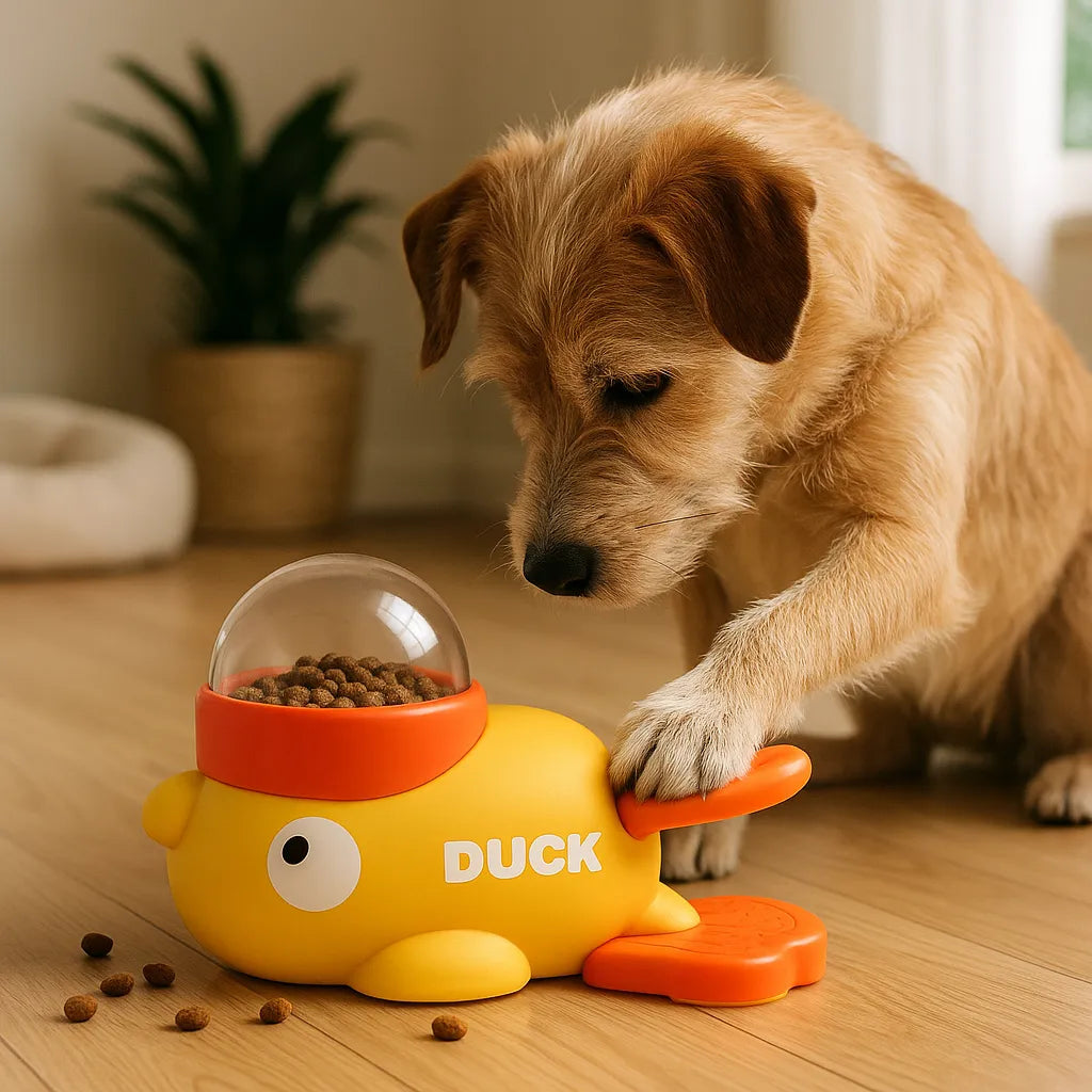 Interaktives Hundespielzeug mit Futterspender gegen Langeweile und Schlingen beim Fressen