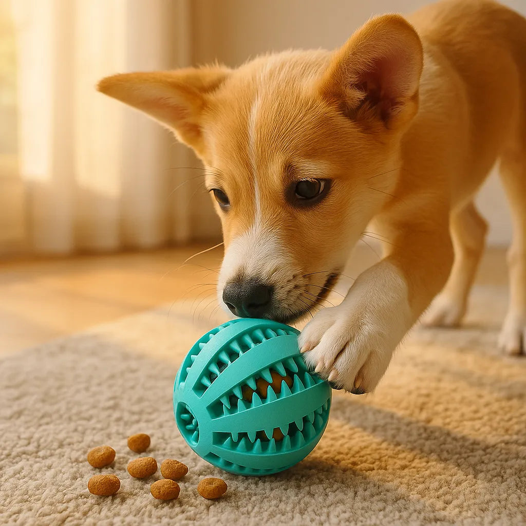 Interaktiver Leckerliball für Hunde zur mentalen Auslastung & Fütterung