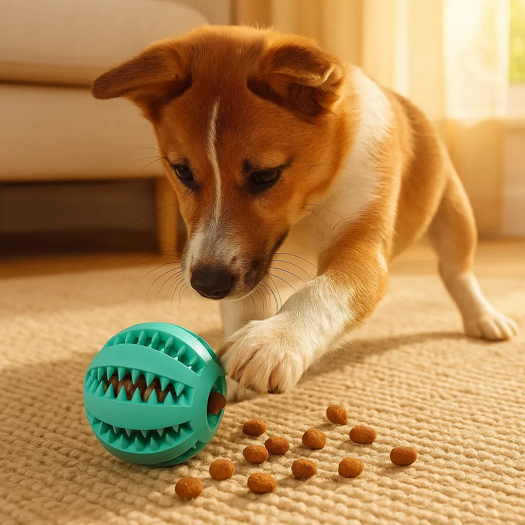 Interaktiver Leckerliball für Hunde zur mentalen Auslastung & Fütterung
