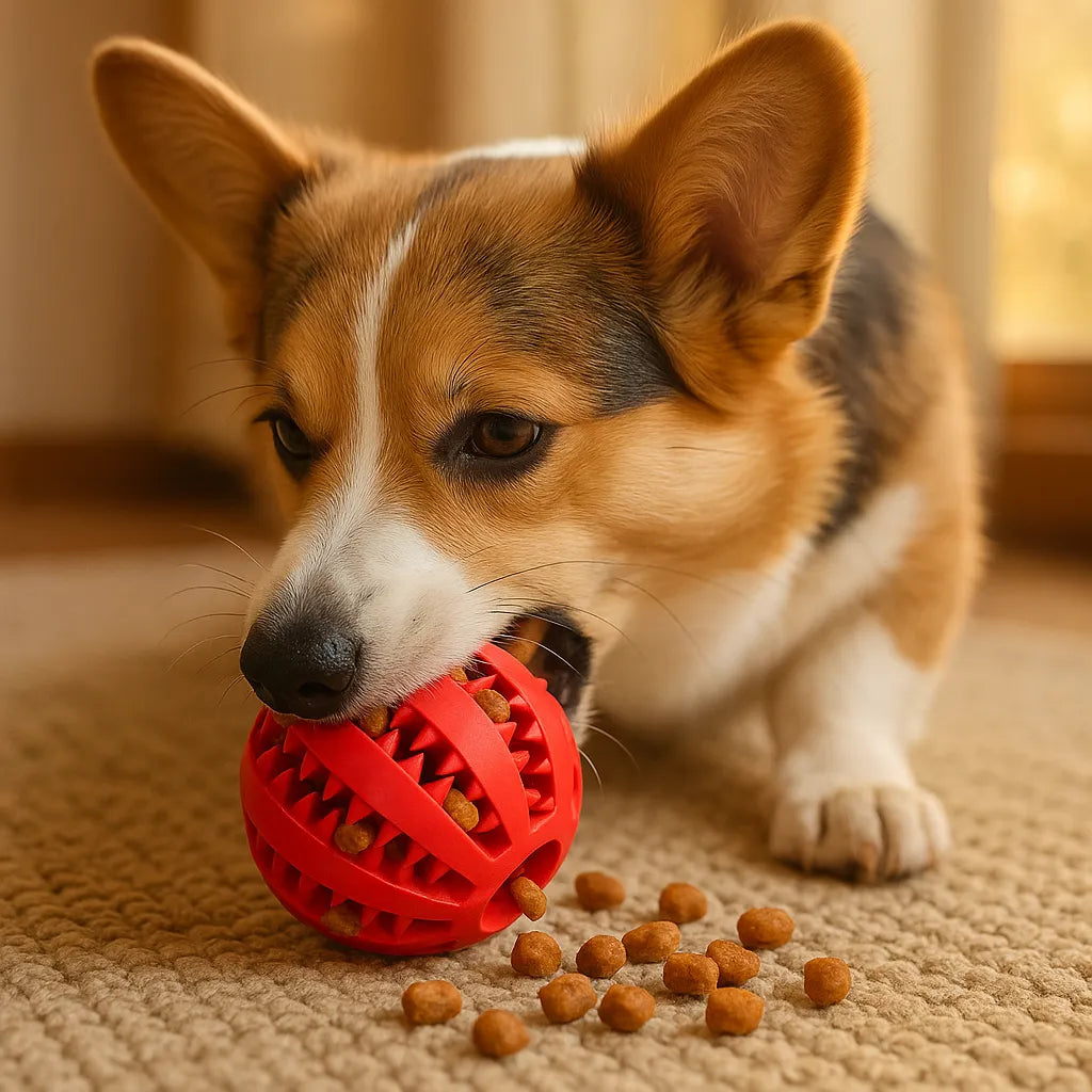 Interaktiver Leckerliball für Hunde zur mentalen Auslastung & Fütterung