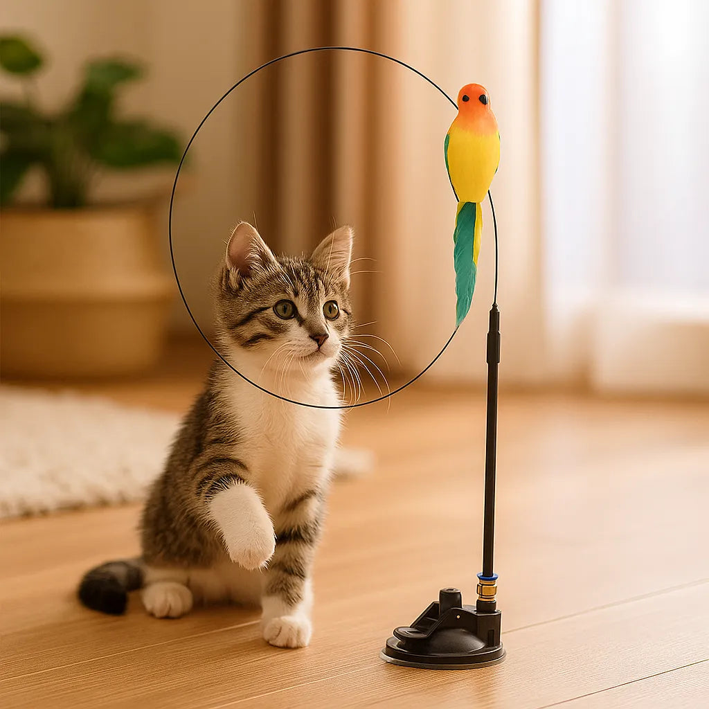 Interaktives Katzenspielzeug mit Vogel – Für mehr Bewegung, Spaß & mentale Auslastung