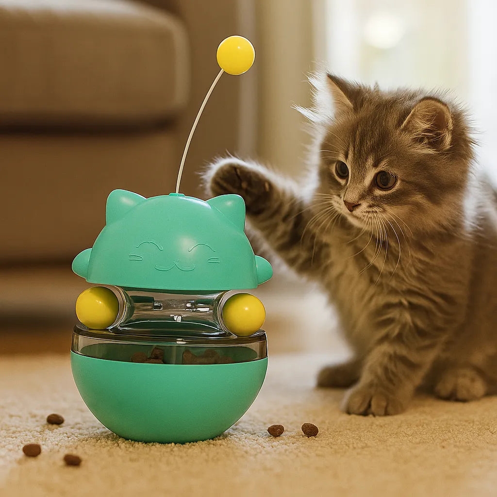 Interaktives Katzenspielzeug mit Leckerli-Ausgabe – Für geistige Auslastung & Bewegung