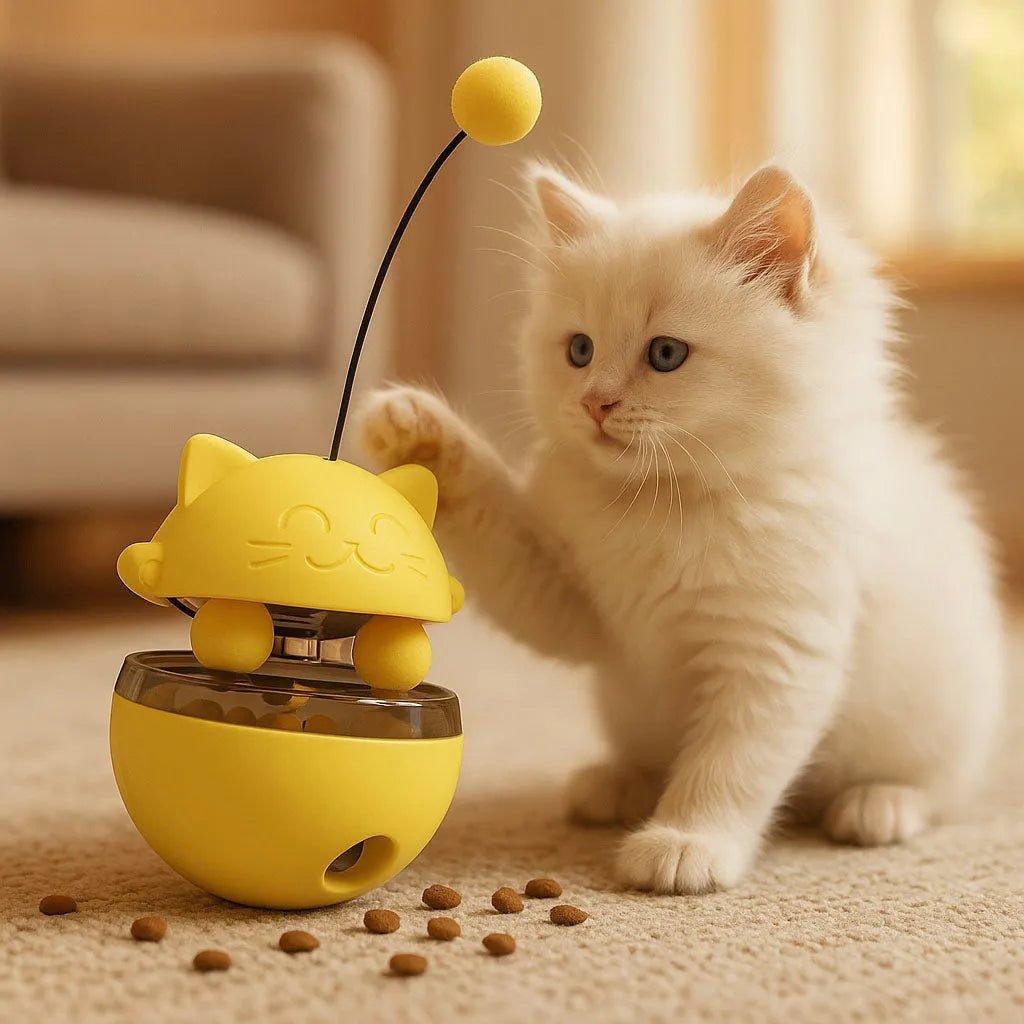 Interaktives Katzenspielzeug mit Leckerli-Ausgabe – Für geistige Auslastung & Bewegung