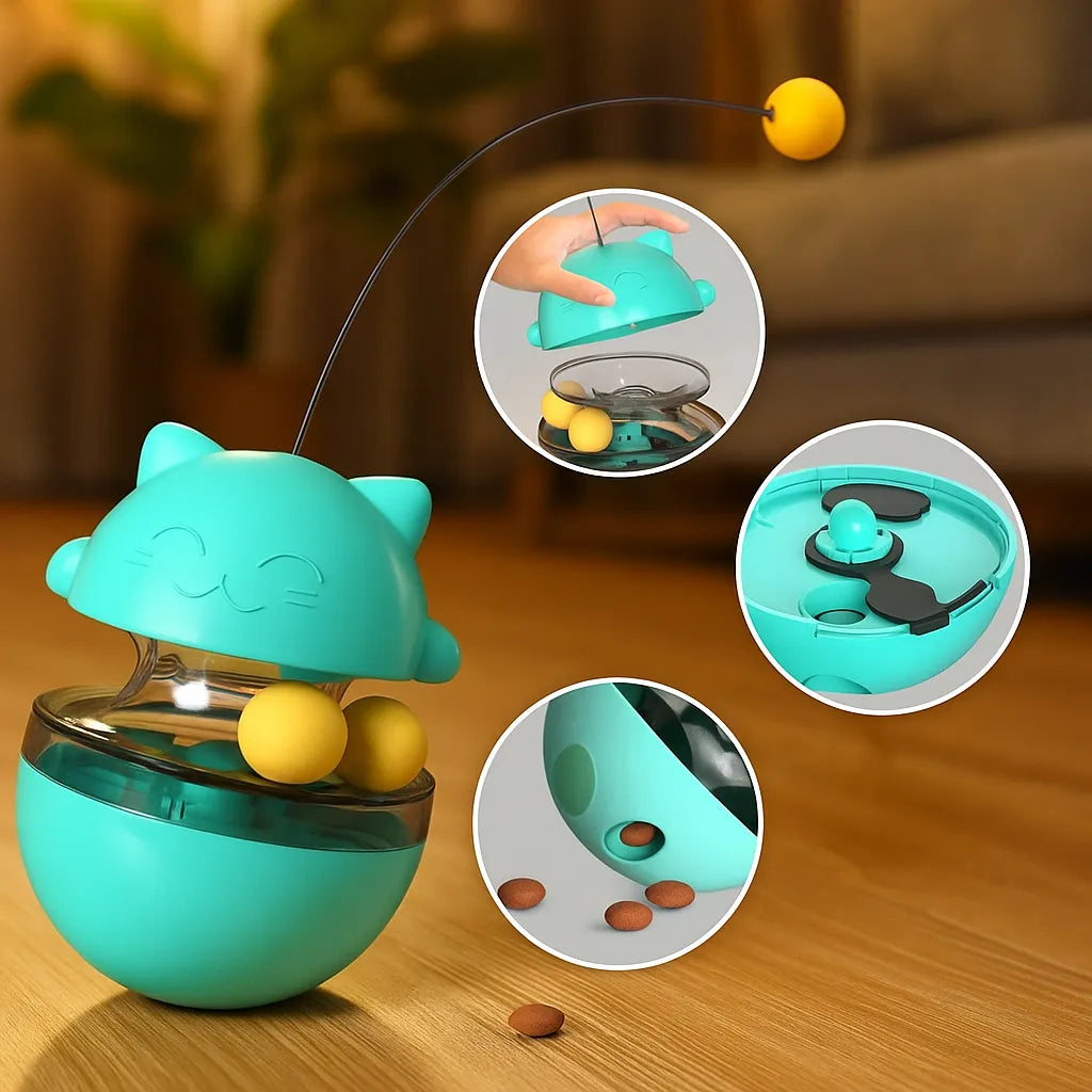 Interaktives Katzenspielzeug mit Leckerli-Ausgabe – Für geistige Auslastung & Bewegung