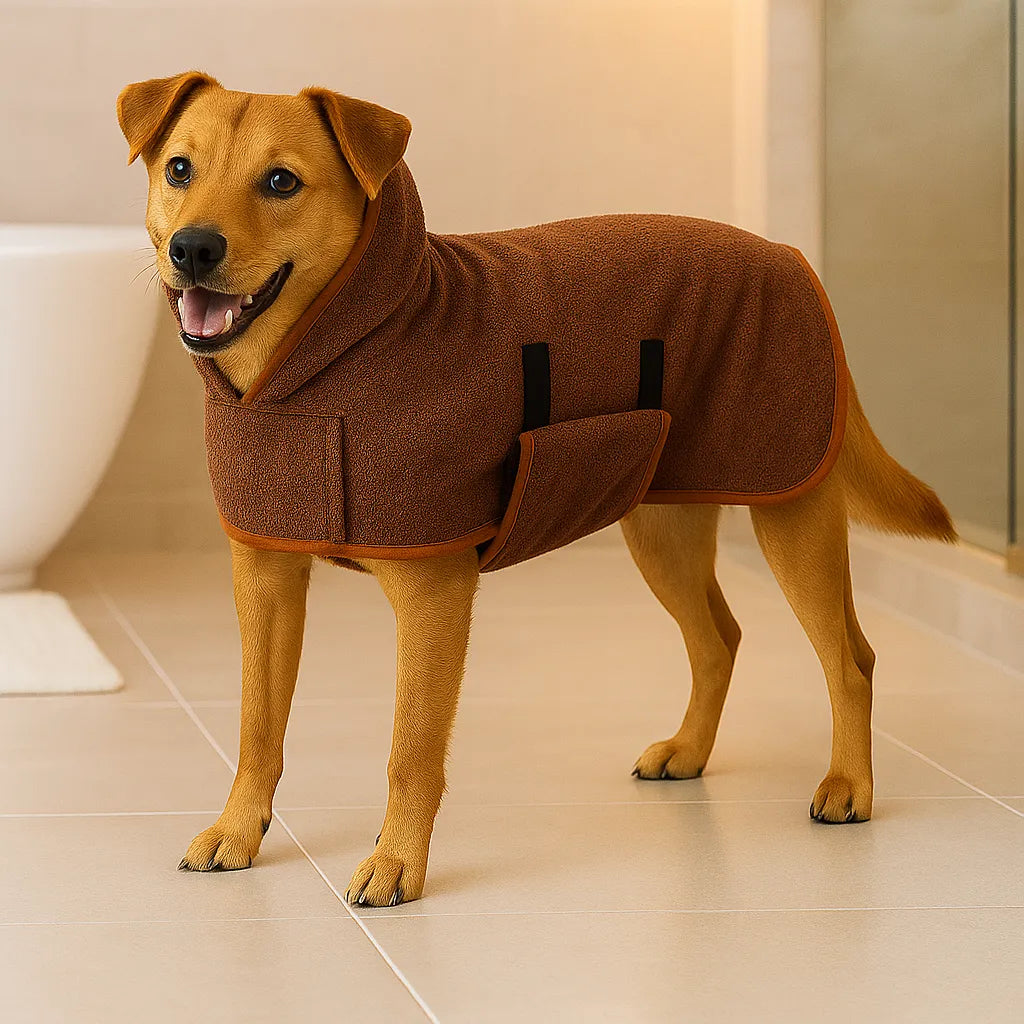 Hundebademantel aus Mikrofaser – Saugfähiger Hunde-Bademantel