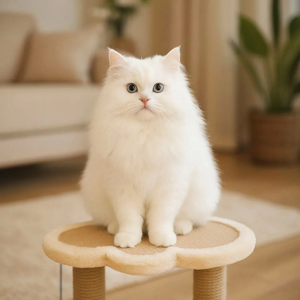 Katzen Kratzbaum mit Liegefläche & Spielbogen | Stabiler Kletterbaum