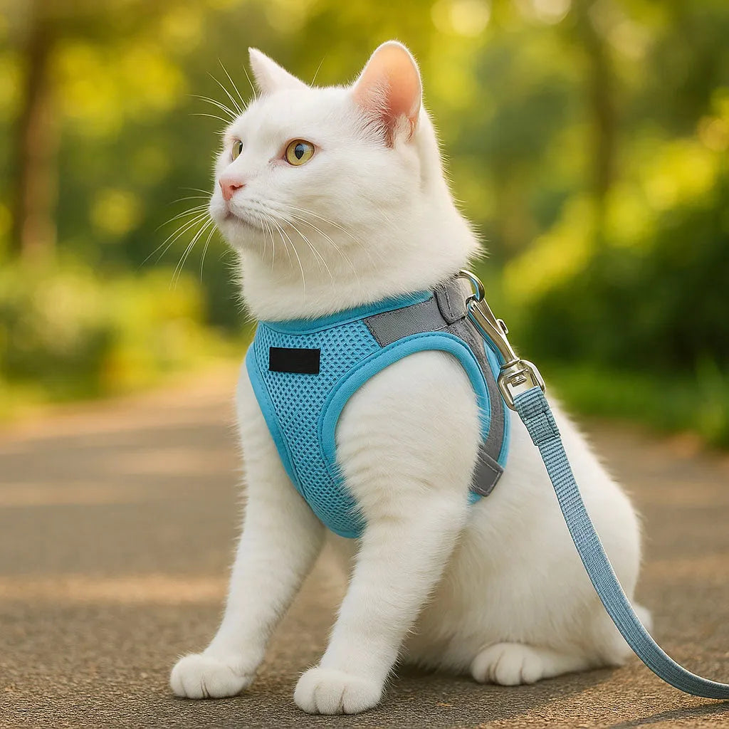 Katzengeschirr mit Leine | Bequem & sicher für Spaziergänge