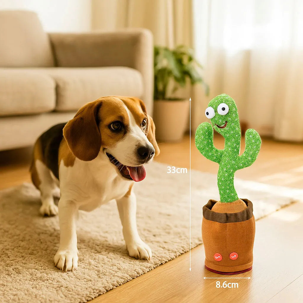 Interaktives Hundespielzeug Kaktus | Mit Geräusch & Plüschdesign