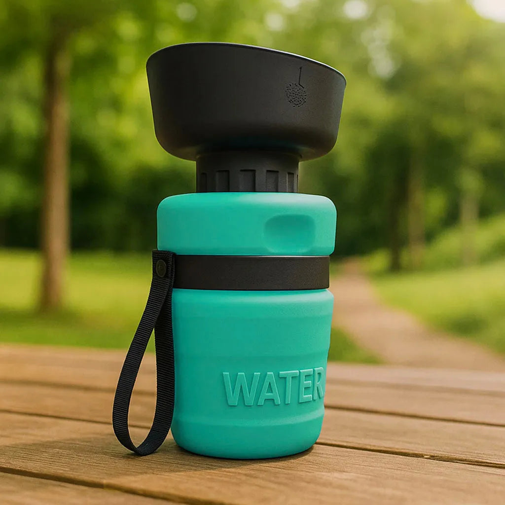 Faltbare Hundewasserflasche mit Trinknapf | Praktisch für unterwegs
