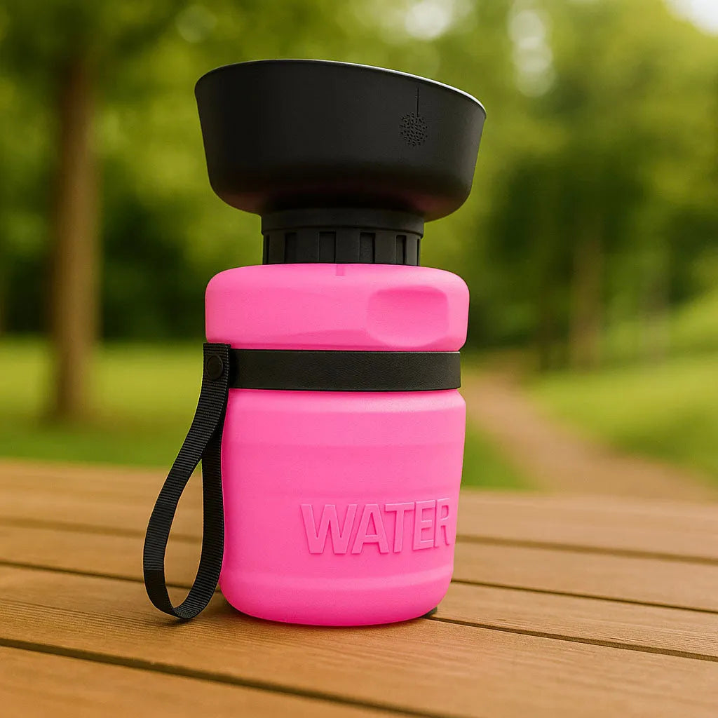 Faltbare Hundewasserflasche mit Trinknapf | Praktisch für unterwegs