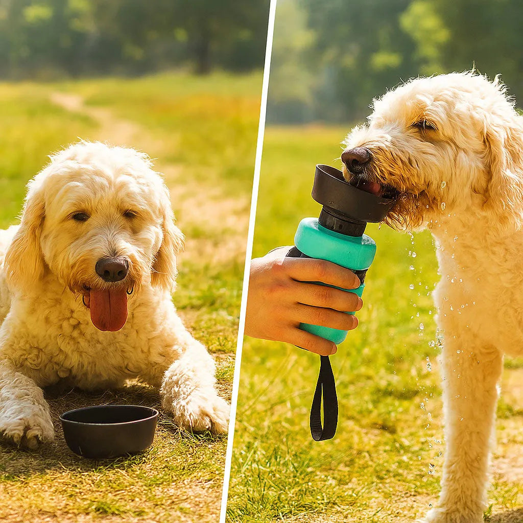 Faltbare Hundewasserflasche mit Trinknapf | Praktisch für unterwegs
