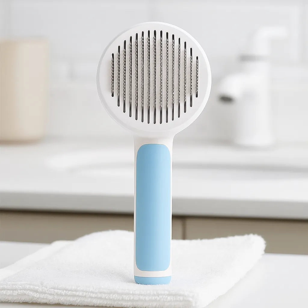 Selbstreinigende Katzenbürste - Stahlborsten