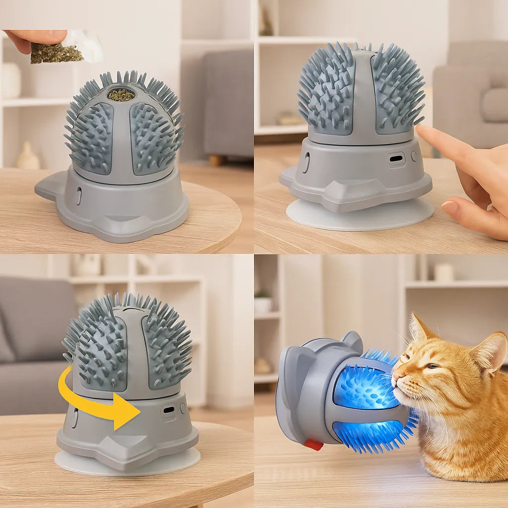 Katzen Massagebürste - Selbstreinigend & Fellpflege