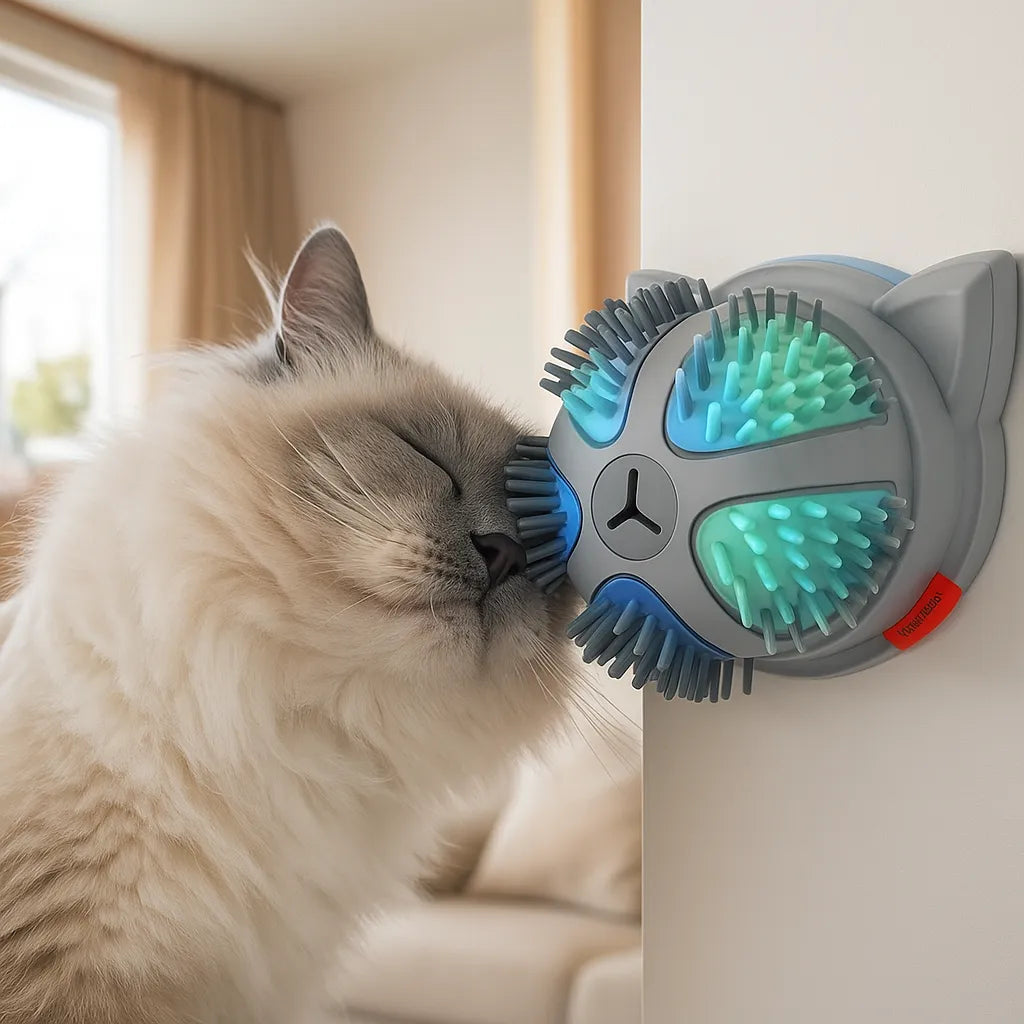 Katzen Massagebürste - Selbstreinigend & Fellpflege