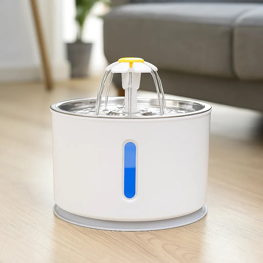 Katzenbrunnen mit Filter | Flüsterleiser Trinkbrunnen für Katzen