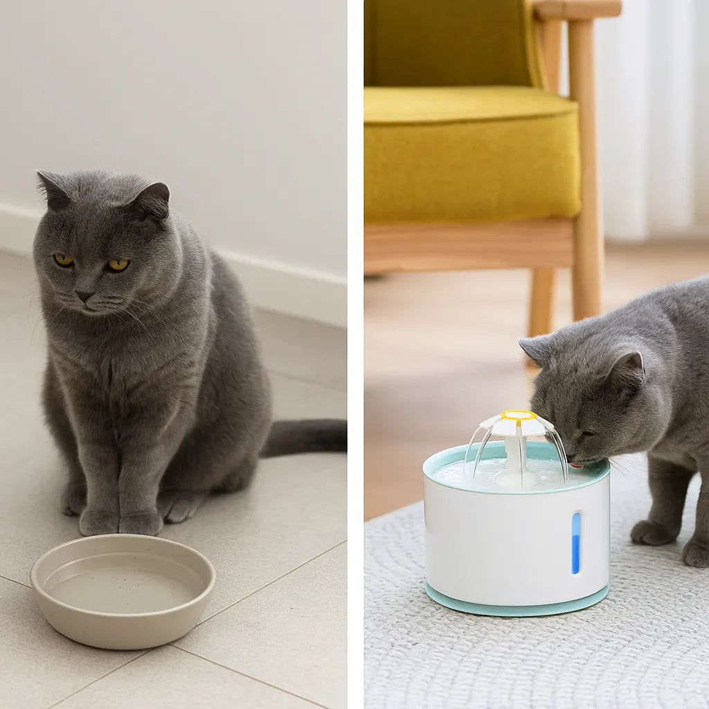 Katzenbrunnen mit Filter | Flüsterleiser Trinkbrunnen für Katzen