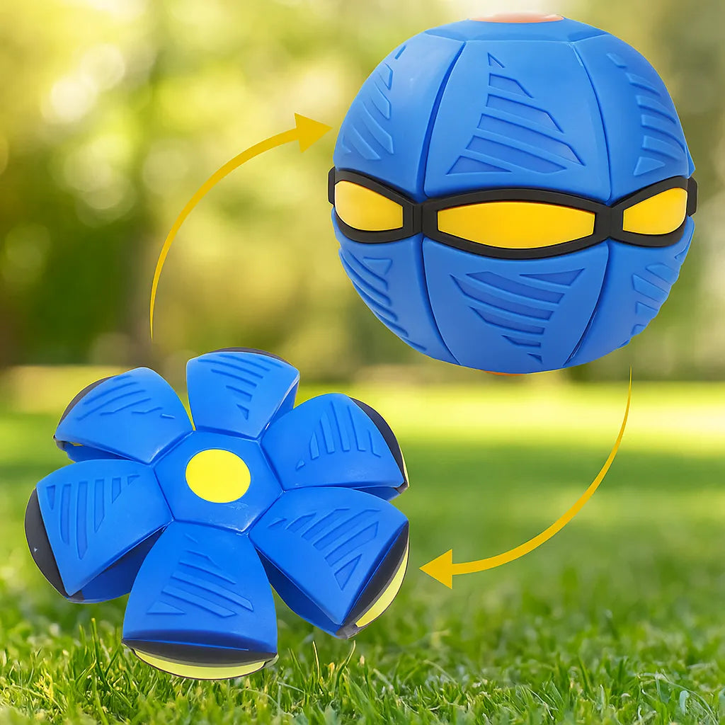 Hundespielzeug Frisbee & Ball | 2-in-1 Apportierspiel für Hunde