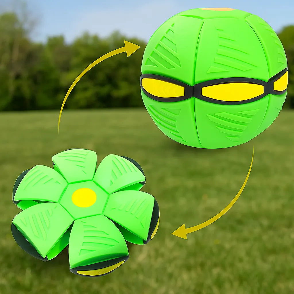 Hundespielzeug Frisbee & Ball | 2-in-1 Apportierspiel für Hunde