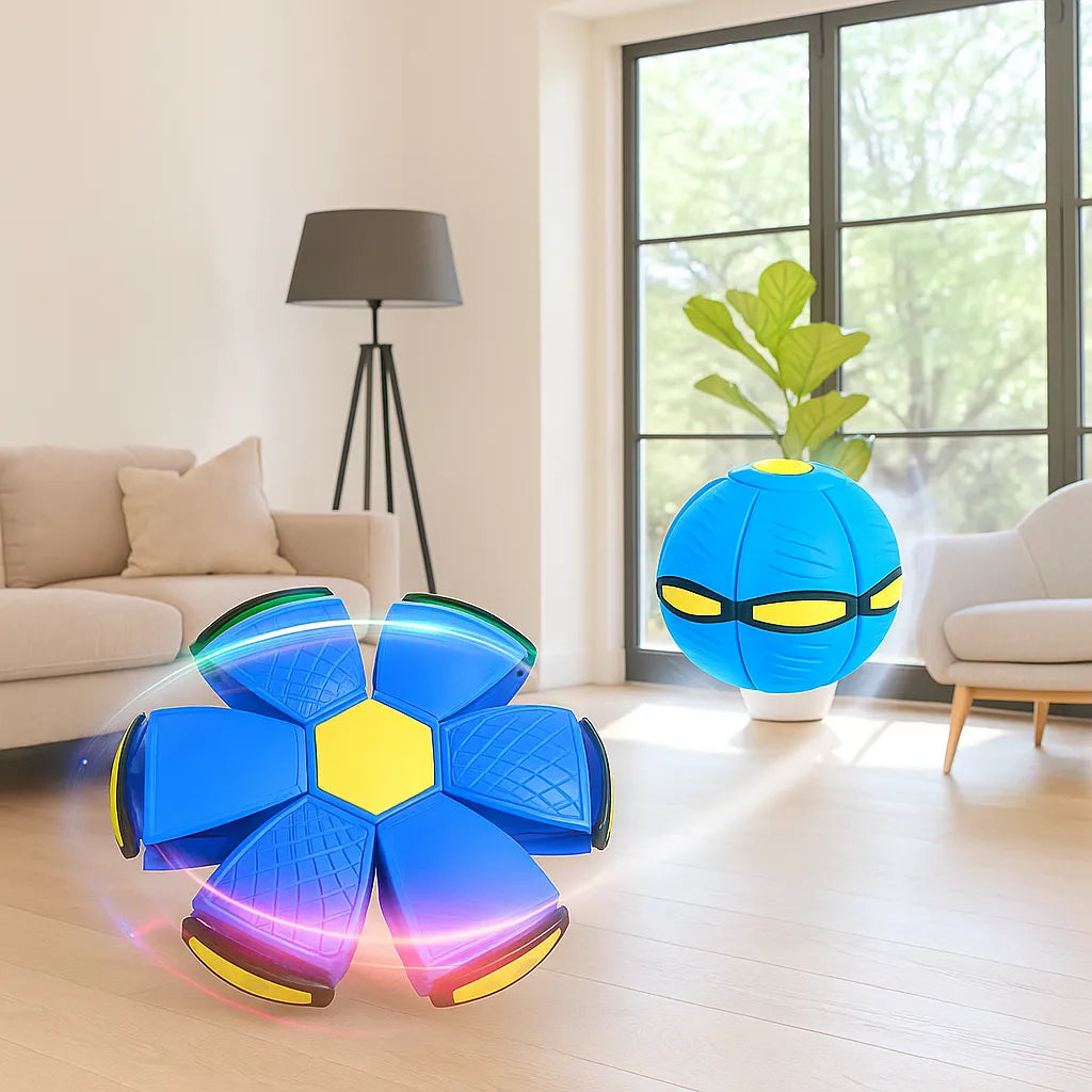 Hundespielzeug Frisbee & Ball | 2-in-1 Apportierspiel für Hunde