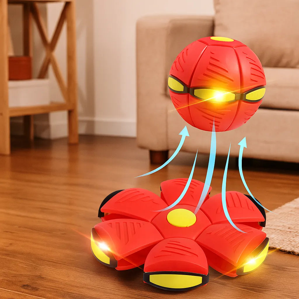 Hundespielzeug Frisbee & Ball | 2-in-1 Apportierspiel für Hunde