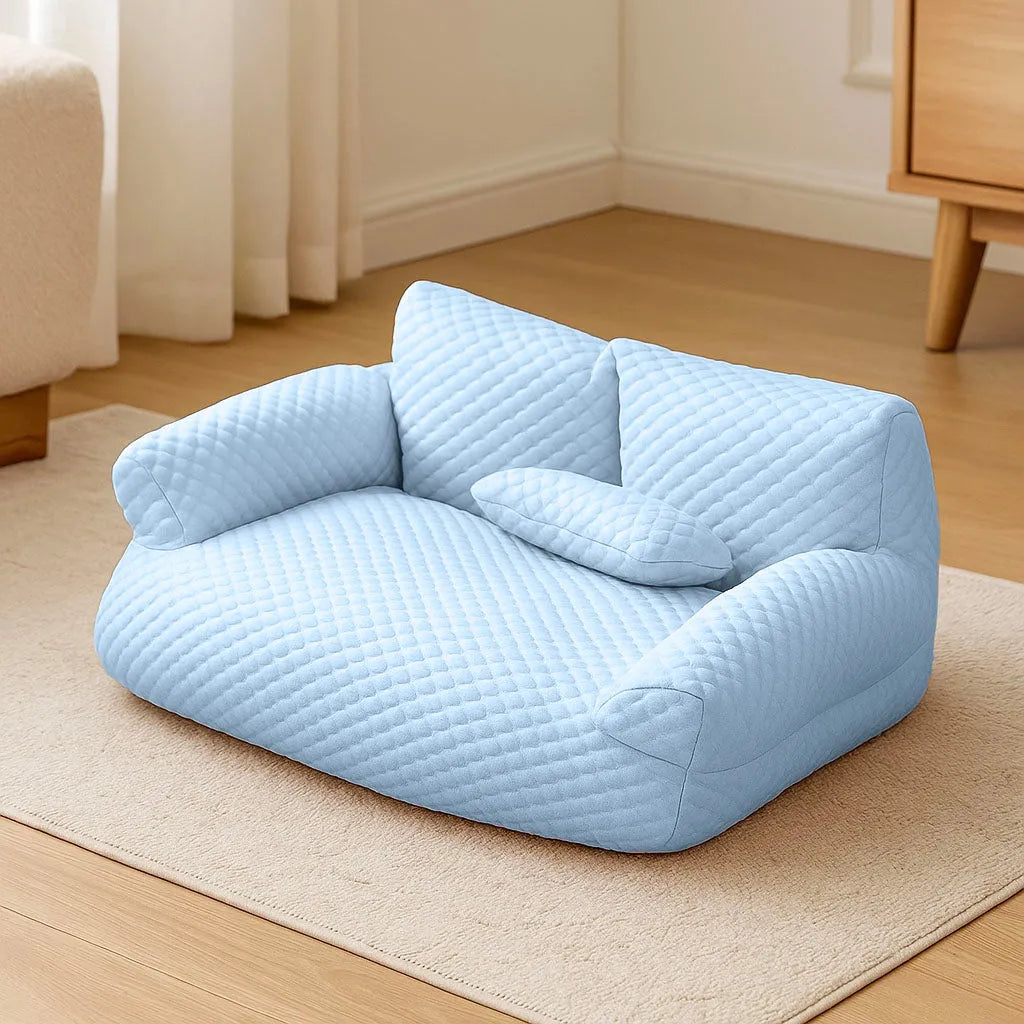 Hundesofa Kühlfunktion – Atmungsaktives Hundebett mit Rückenlehne