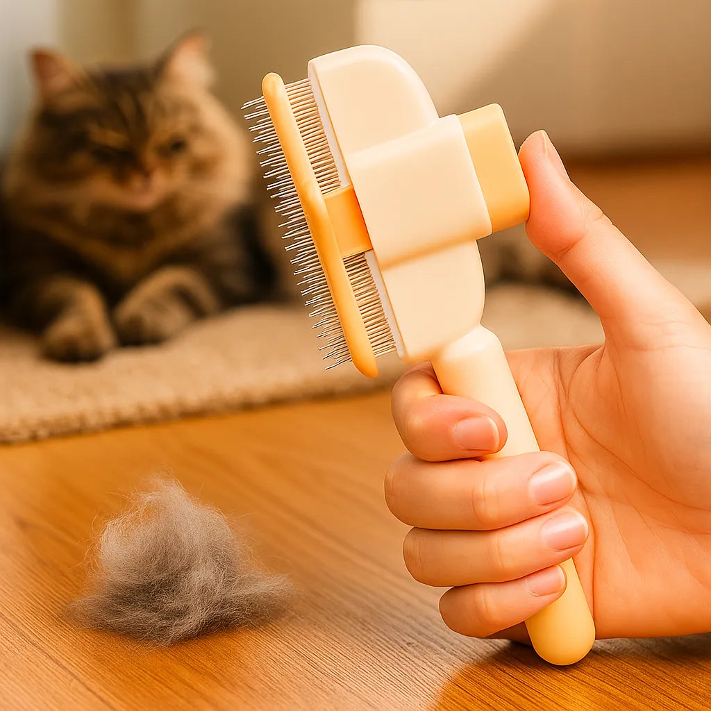 Katzenbürste | Sanfte Enthaarungsbürste für glänzendes Fell & weniger Haare