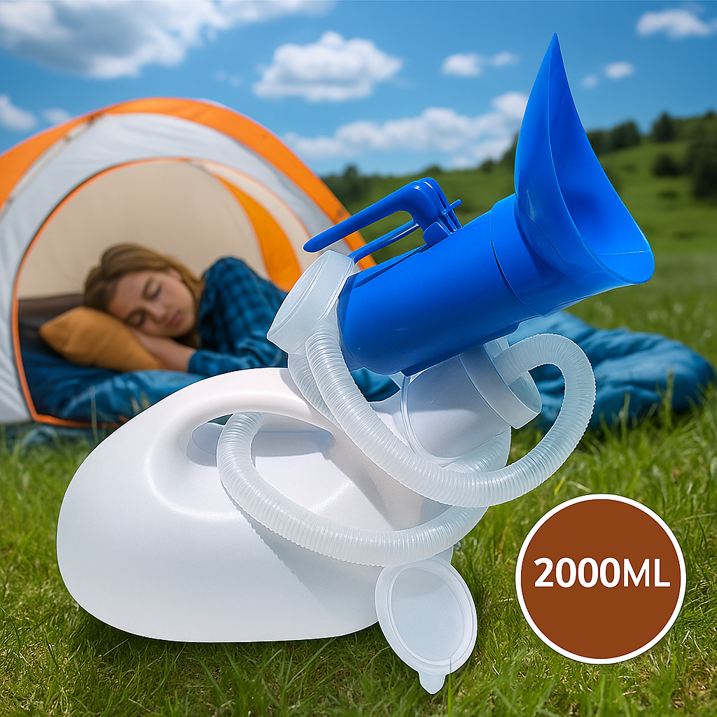 Tragbarer Urinbehälter 2000ML Auslaufsicher für Männer & Frauen, Reise-WC fürCamping und Krankenhaus