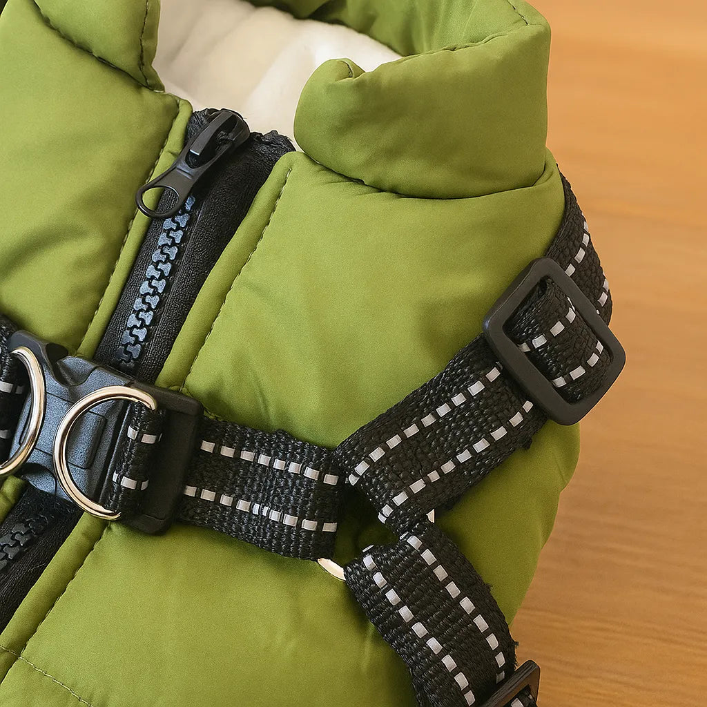 Winterhundejacke mit Geschirr – Warm & Sicher | Für kleine & große Hunde