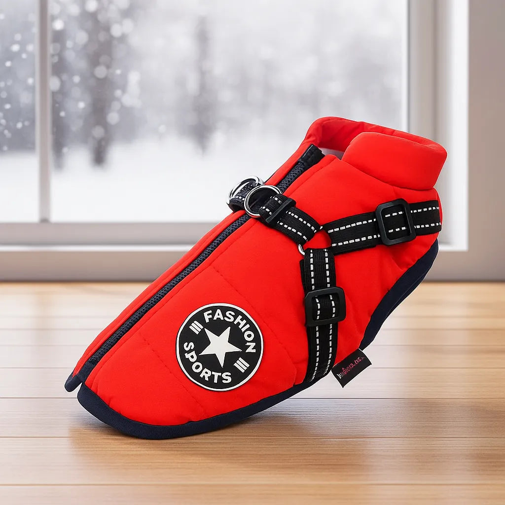 Winterhundejacke mit Geschirr – Warm & Sicher | Für kleine & große Hunde