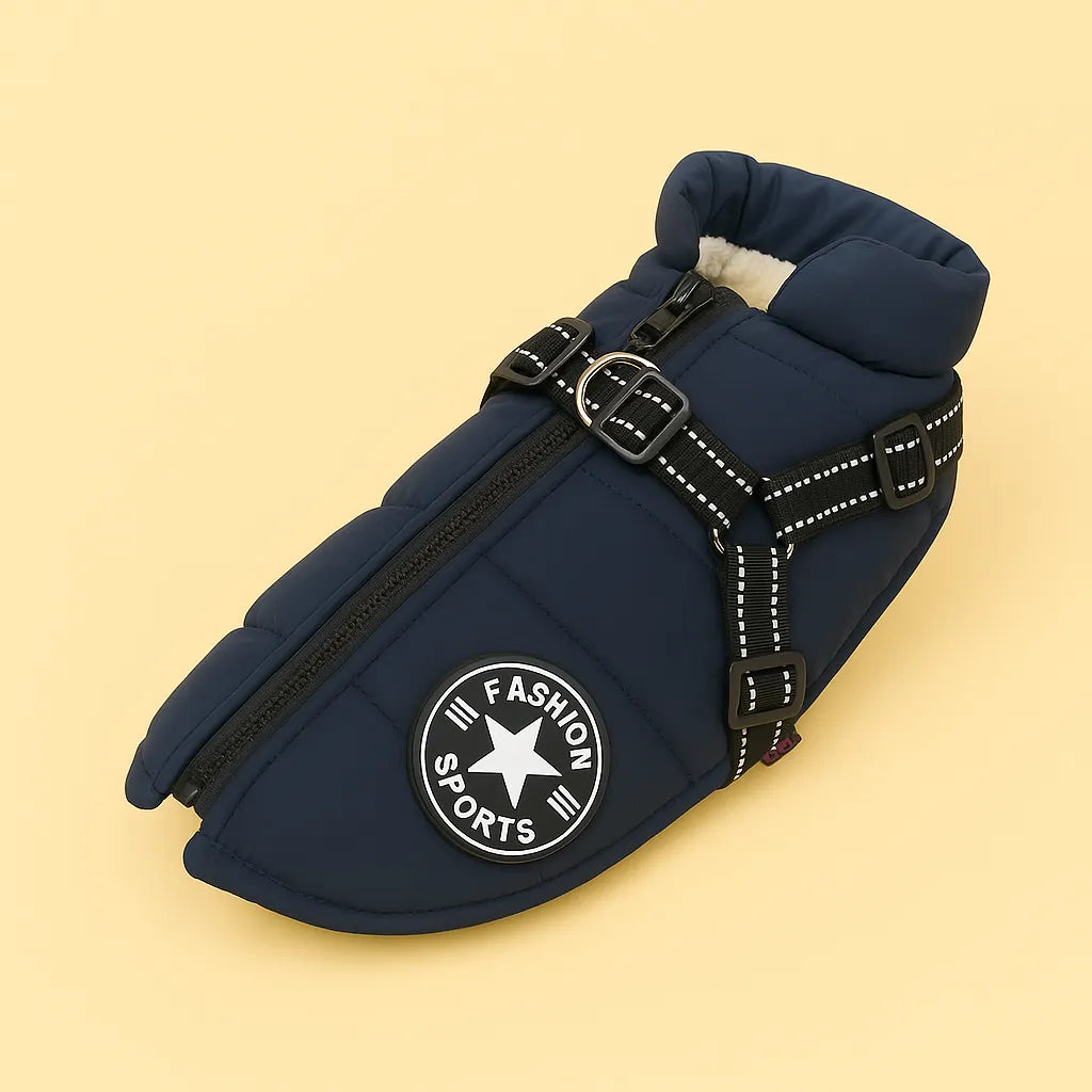 Winterhundejacke mit Geschirr – Warm & Sicher | Für kleine & große Hunde