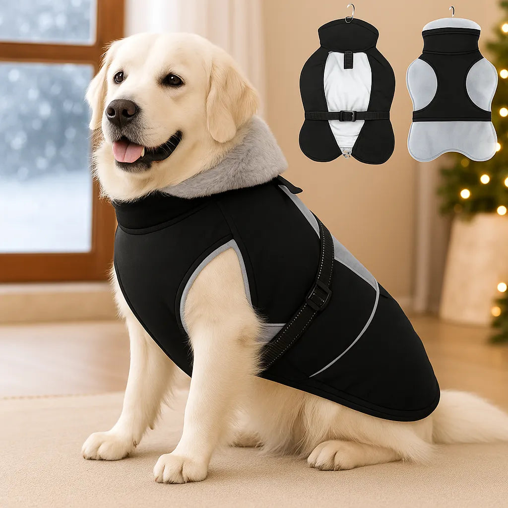 Wasserdichte Hundejacke Winter – Winddicht, Reflektierend & Verstellbar