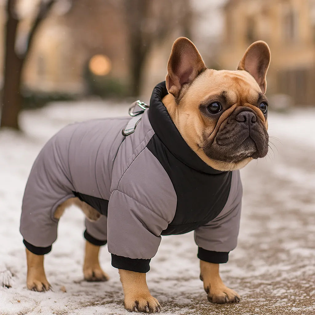 Winter Hundemantel mit Beinen & Kapuze – Wasserdicht, Winddicht, Reflektierend