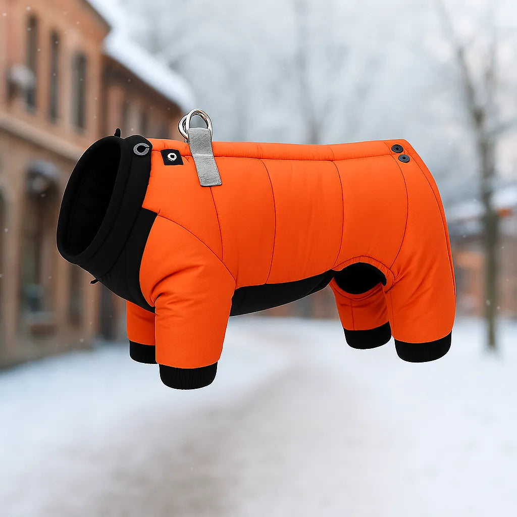 Winter Hundemantel mit Beinen & Kapuze – Wasserdicht, Winddicht, Reflektierend