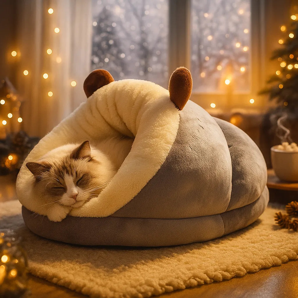 Katzenbett flauschig & weich | Waschbares Kuschelkissen für Katzen