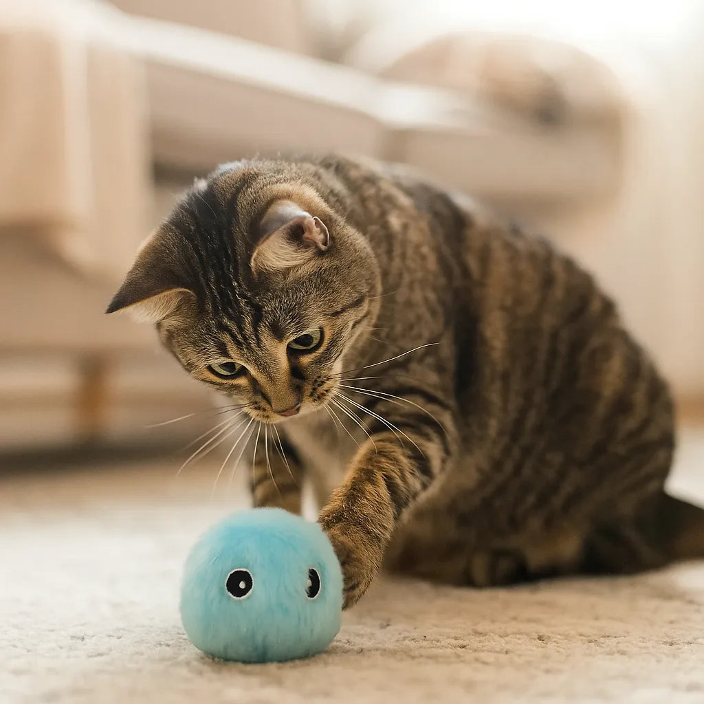 Interaktiver Katzenball mit Tiergeräuschen | Jagd- & Spielzeug für Katzen
