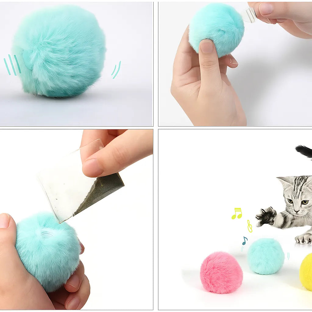 Interaktiver Katzenball mit Tiergeräuschen | Jagd- & Spielzeug für Katzen