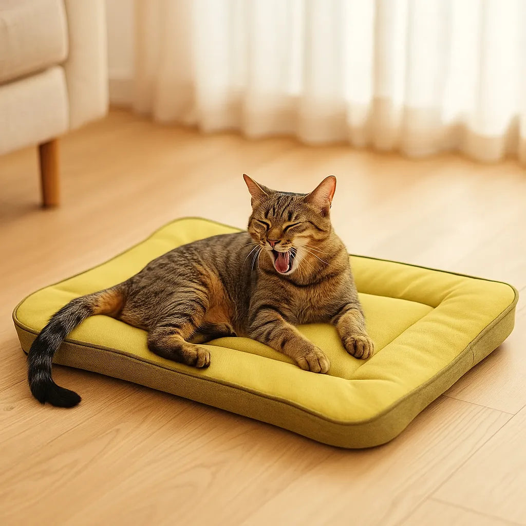 Katzenbett Ganzjährig | Faltbares Kuschelbett für Sommer & Winter