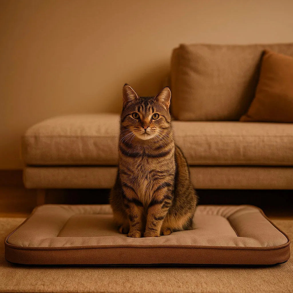 Katzenbett Ganzjährig | Faltbares Kuschelbett für Sommer & Winter