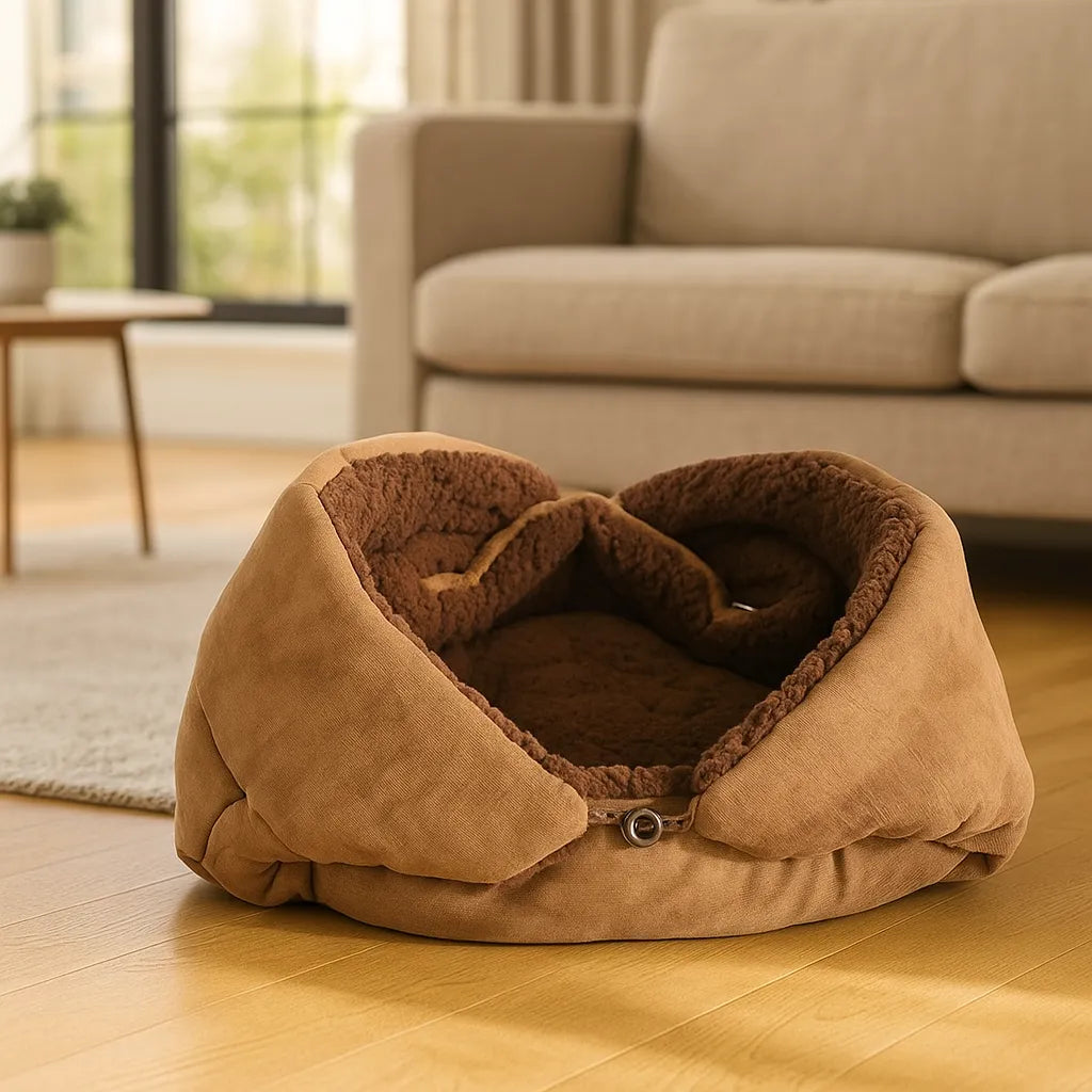2-in-1 Katzenbett & Kuscheldecke – Weiches Kuschelbett für Katzen