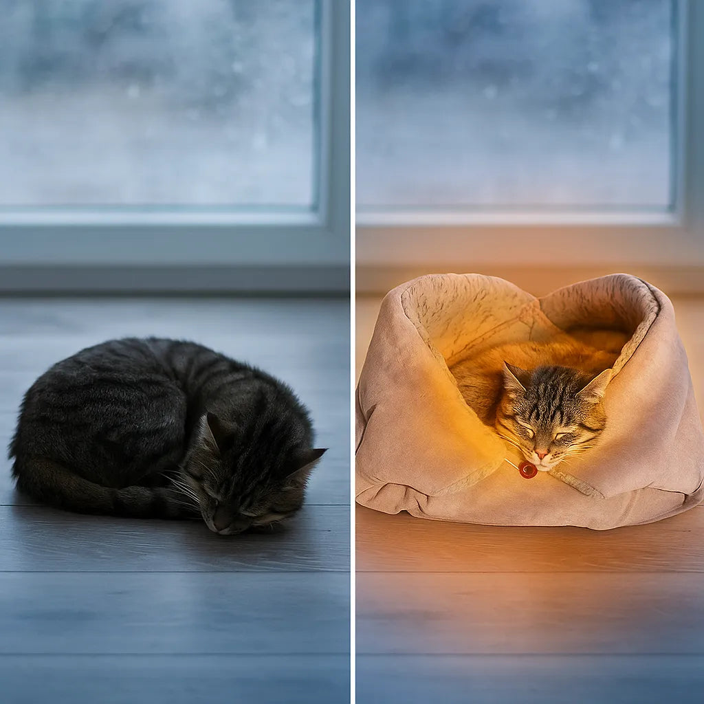 2-in-1 Katzenbett & Kuscheldecke – Weiches Kuschelbett für Katzen