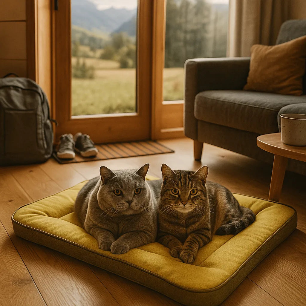 Katzenbett Ganzjährig | Faltbares Kuschelbett für Sommer & Winter
