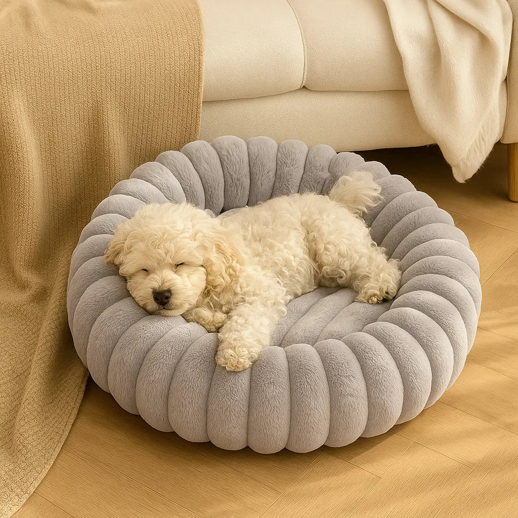 Hundebett Donut - Flauschiges Kuschelbett für kleine & große Hunde