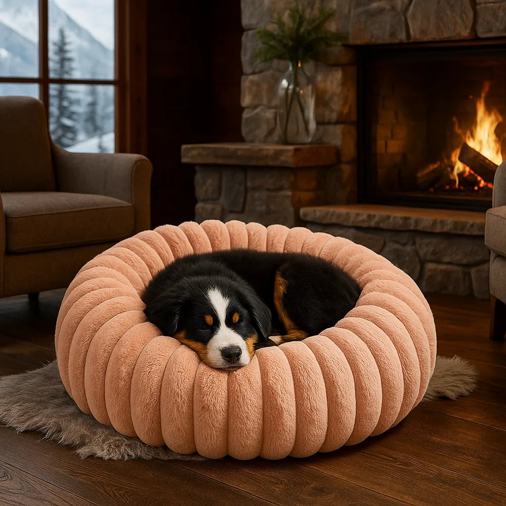 Hundebett Donut - Flauschiges Kuschelbett für kleine & große Hunde