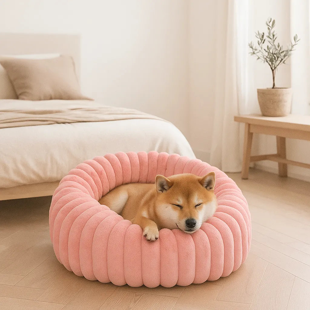Hundebett Donut - Flauschiges Kuschelbett für kleine & große Hunde