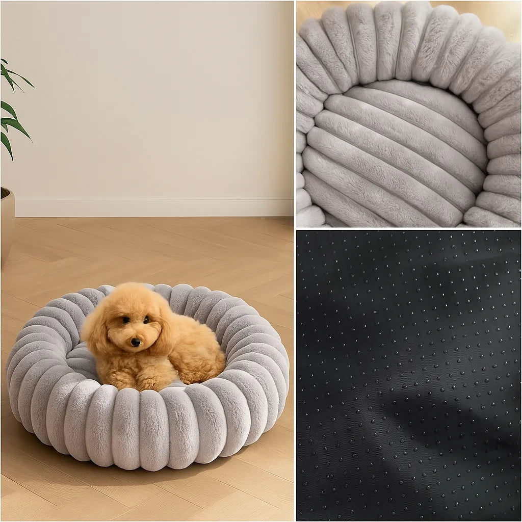 Hundebett Donut - Flauschiges Kuschelbett für kleine & große Hunde