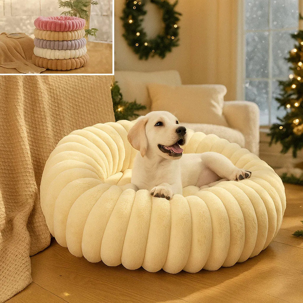 Hundebett Donut - Flauschiges Kuschelbett für kleine & große Hunde